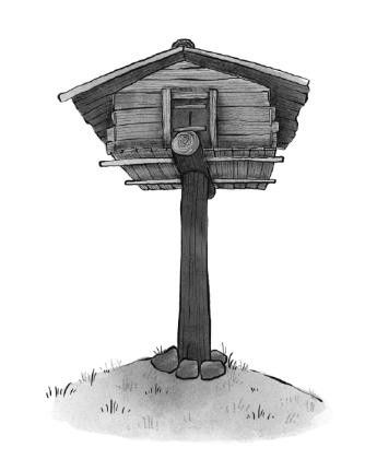 Vorratshäuschen des Dorfes Luumo Illustration von Mareike Ammersken